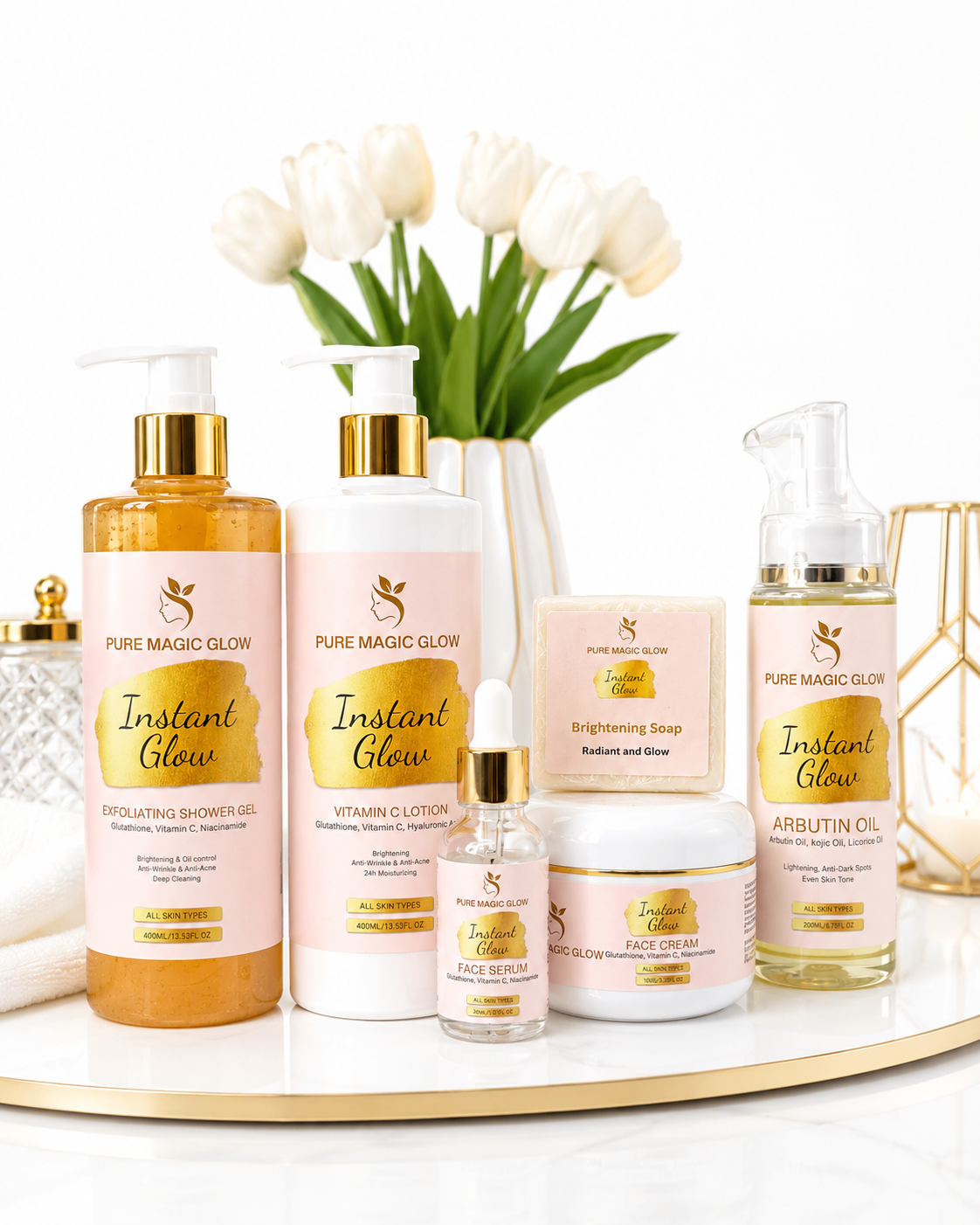 Full set instant glow-dark skin complexion